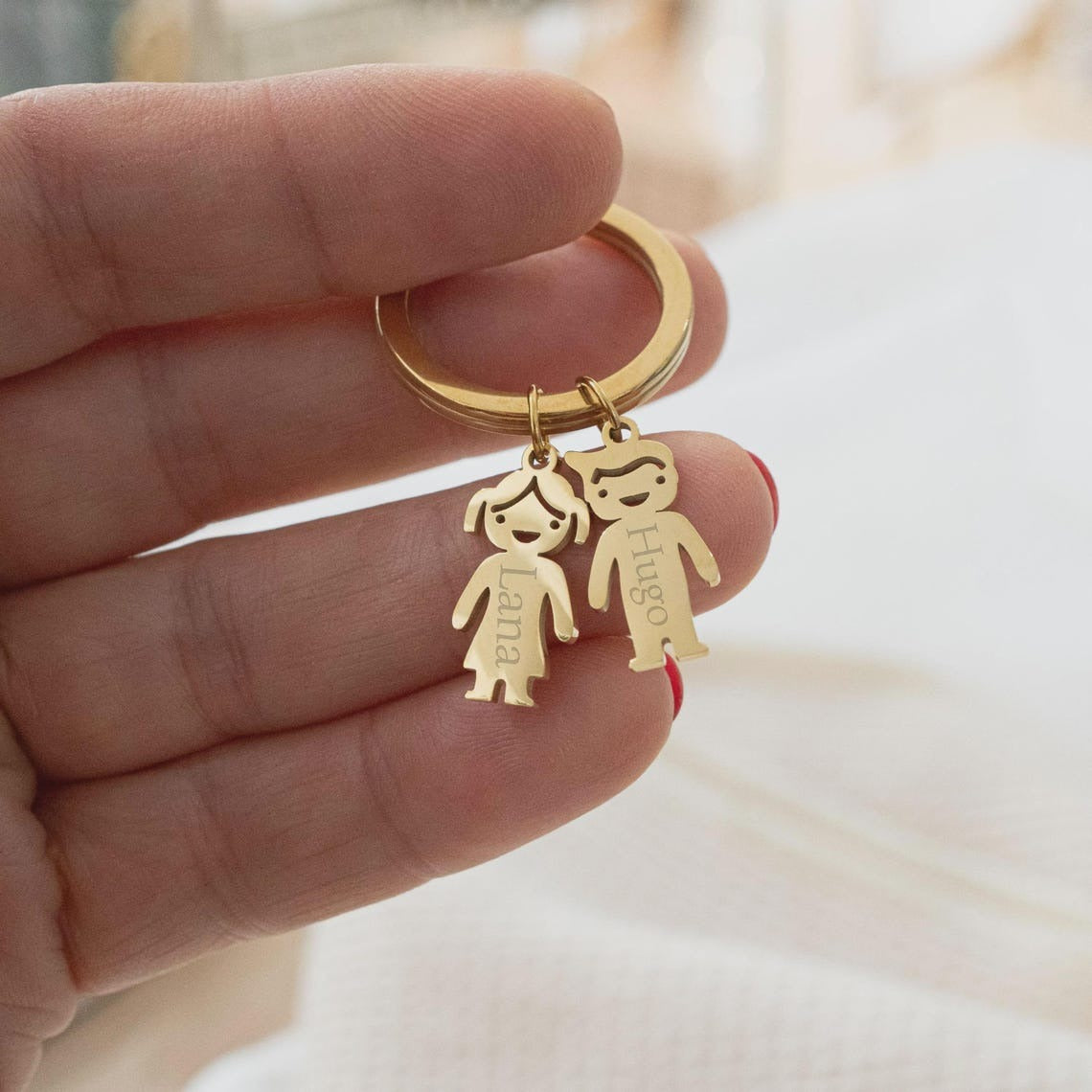 Porte-clés personnalisé gravé breloques personnages