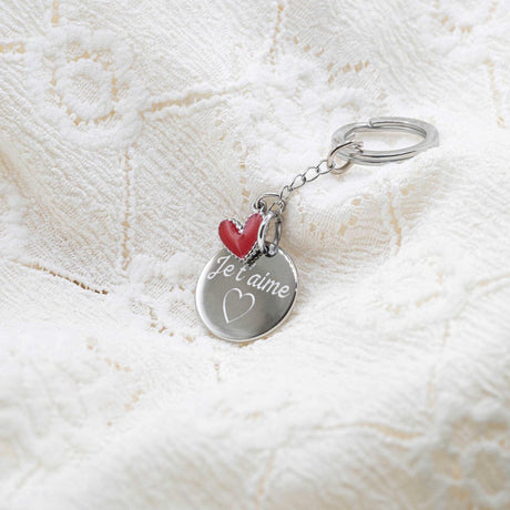 Porte-clés personnalisé cœur gravé