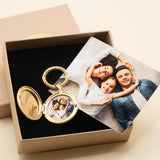 Porte-clés personnalisé photo médaillon gravé