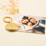 Porte-clés personnalisé photo médaillon gravé