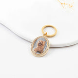 Porte-clés photo médaillon personnalisé