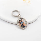 Porte-clés photo médaillon personnalisé