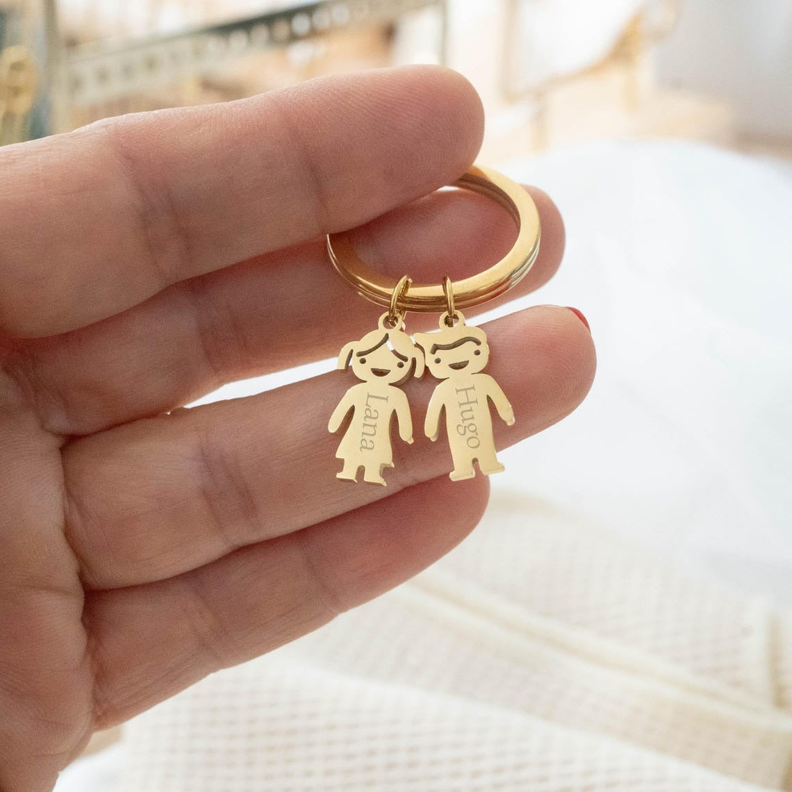 Porte-clés personnalisé gravé breloques personnages